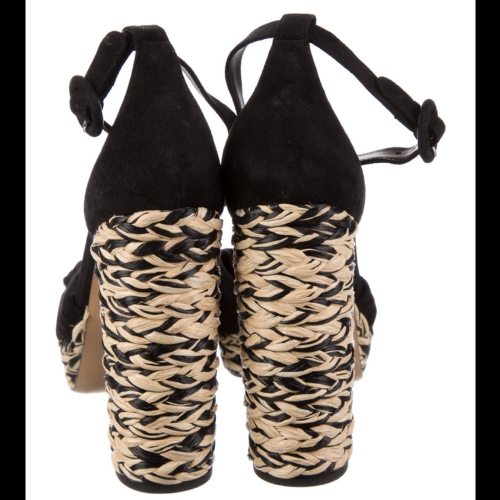 Prada black suede platform high heel sandals 39.5